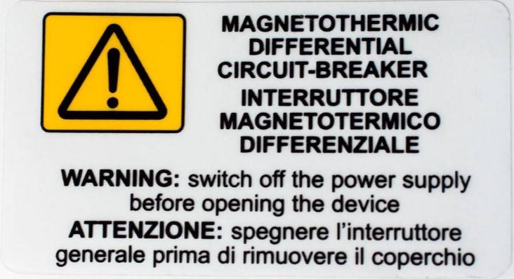 Etichetta adesiva di attenzione